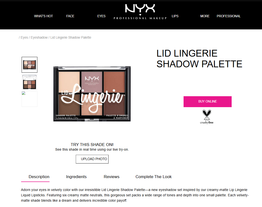 NYX - Lid Lingerie Shadow Palette