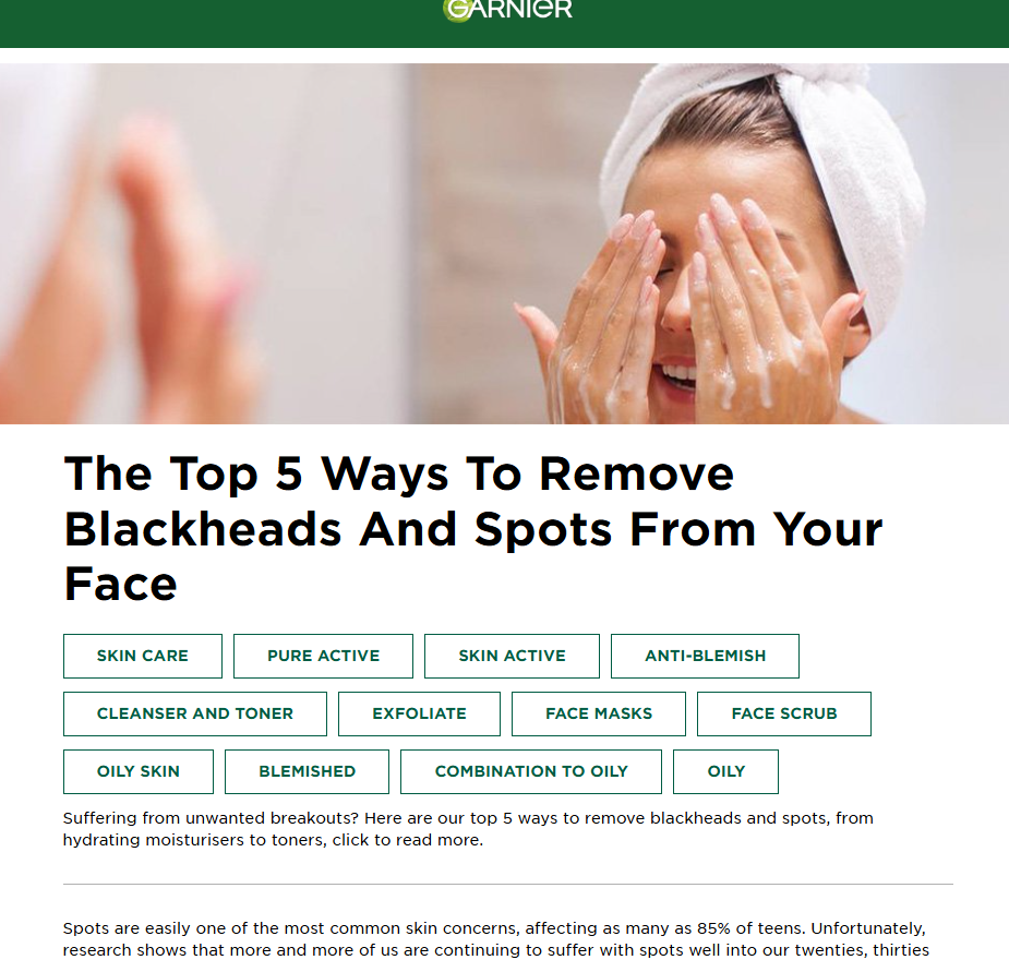 Garnier - Top 5 Ways To Remove Blackheads