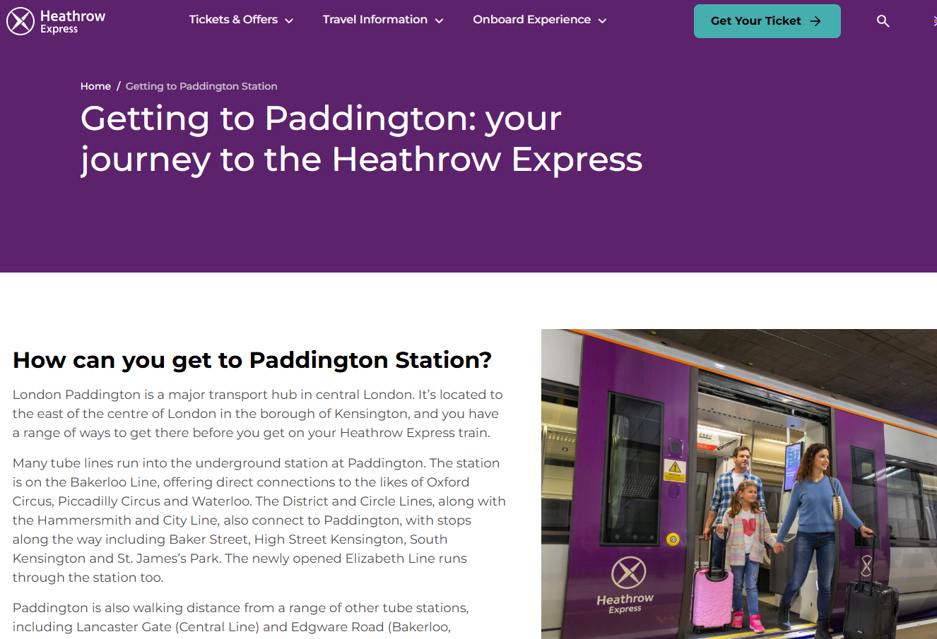Heathrow - Getting to Paddington